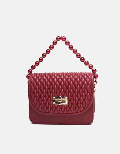 Wanda İnci Taneli Saplı Kapitone Kadın Çantası