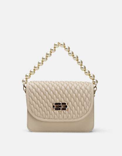 Wanda İnci Taneli Saplı Kapitone Kadın Çantası