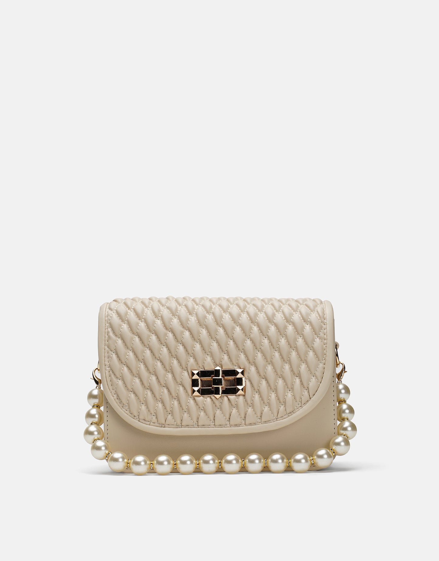 Wanda İnci Taneli Saplı Kapitone Kadın Çantası