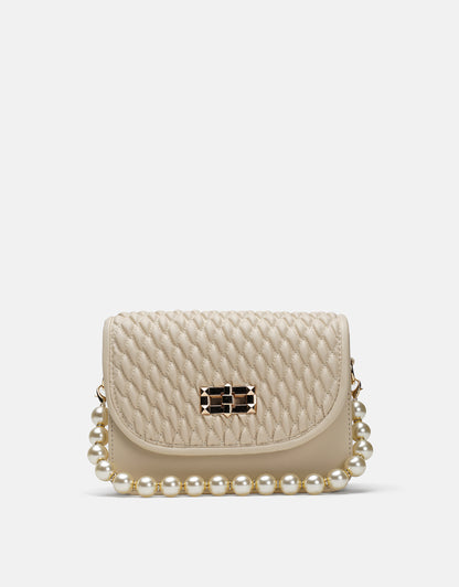 Wanda İnci Taneli Saplı Kapitone Kadın Çantası