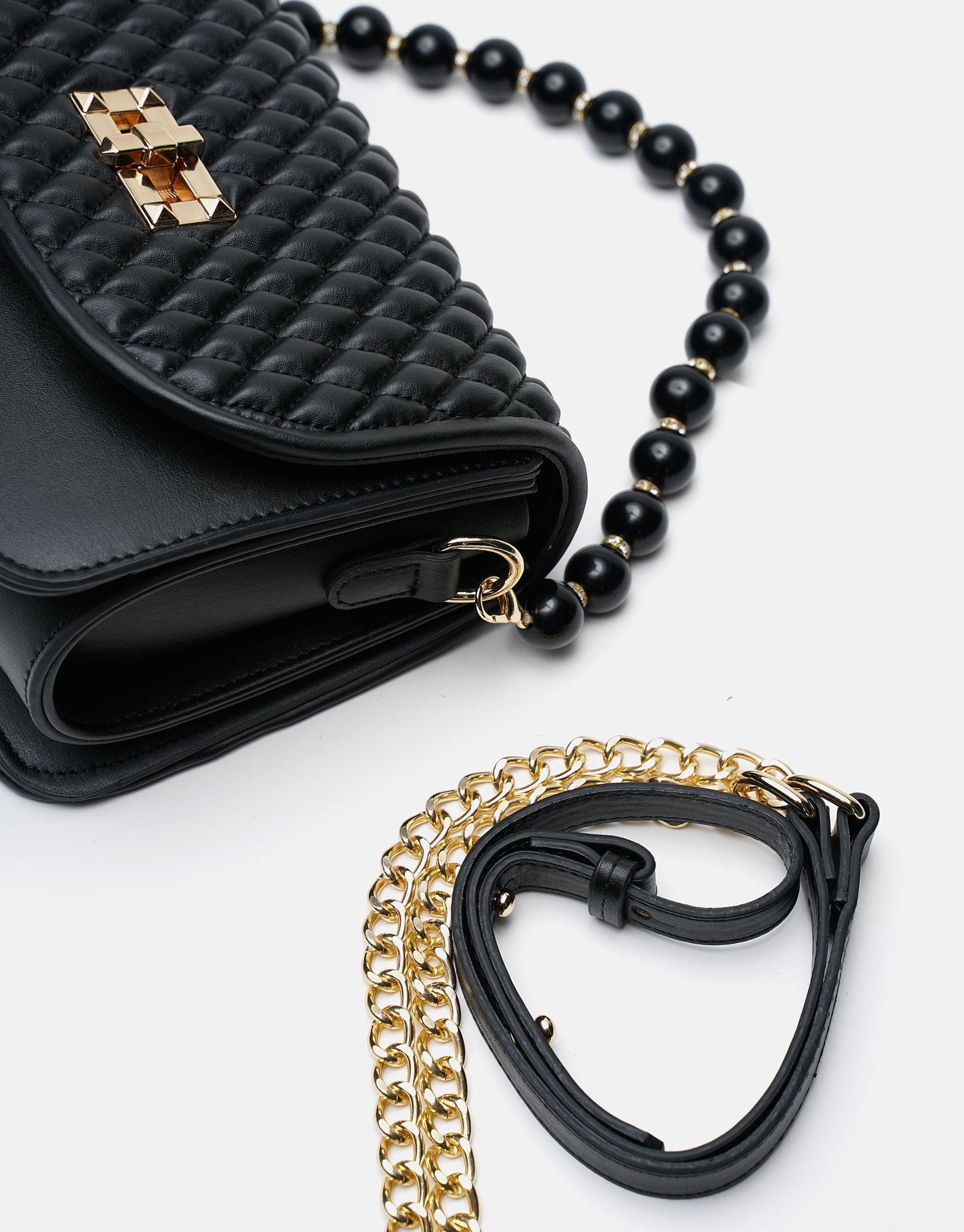 Wanda İnci Taneli Saplı Kapitone Kadın Çantası