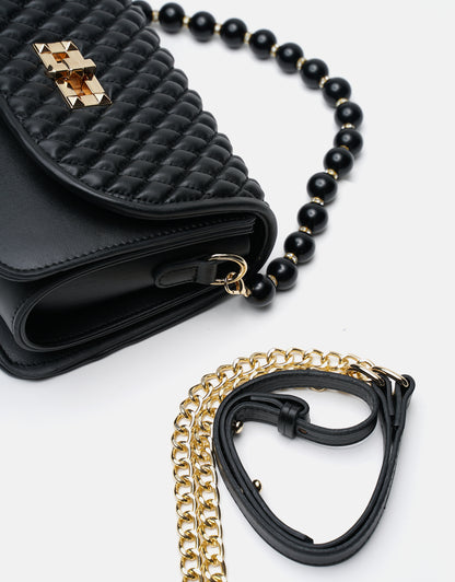 Wanda İnci Taneli Saplı Kapitone Kadın Çantası