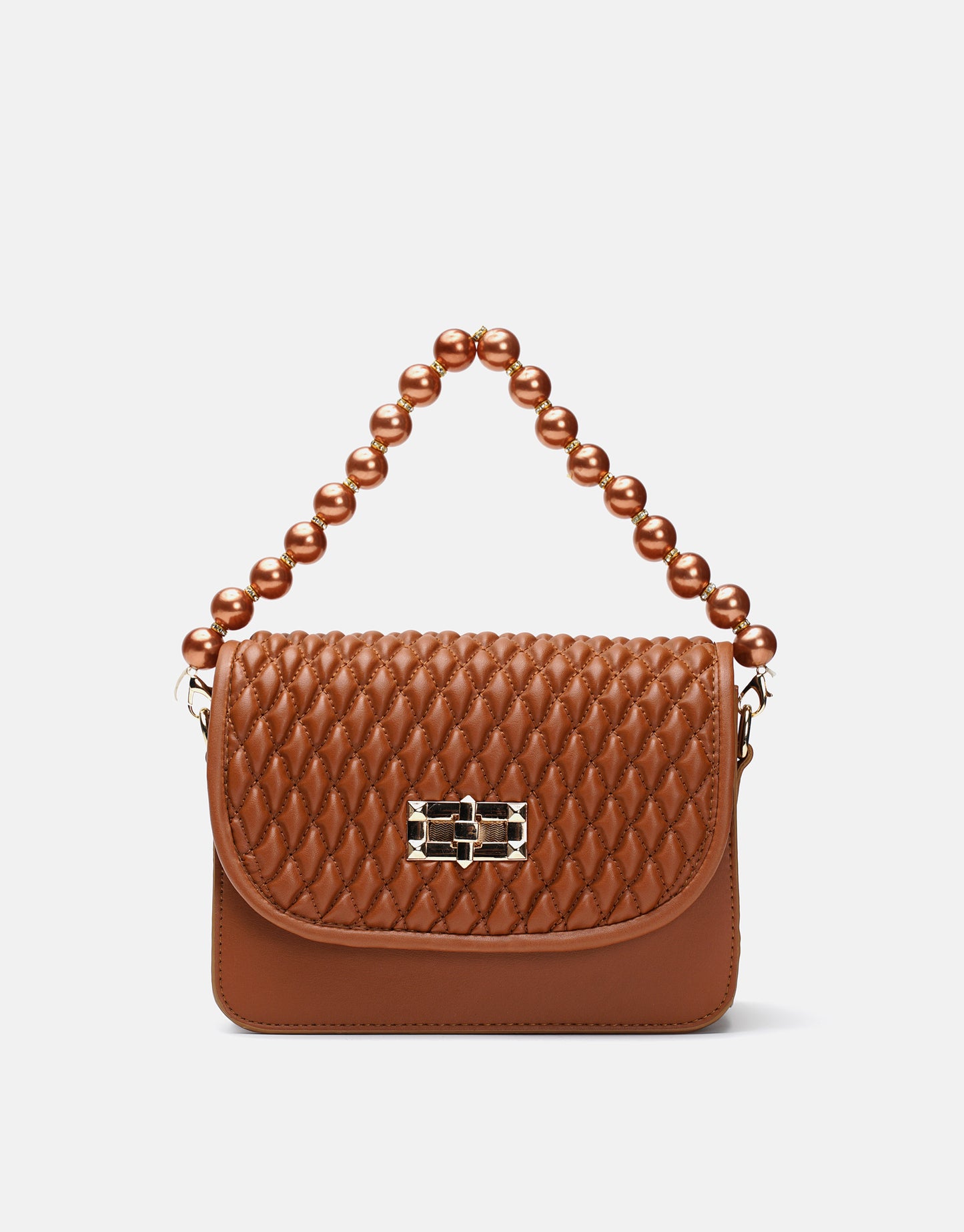 Wanda İnci Taneli Saplı Kapitone Kadın Çantası