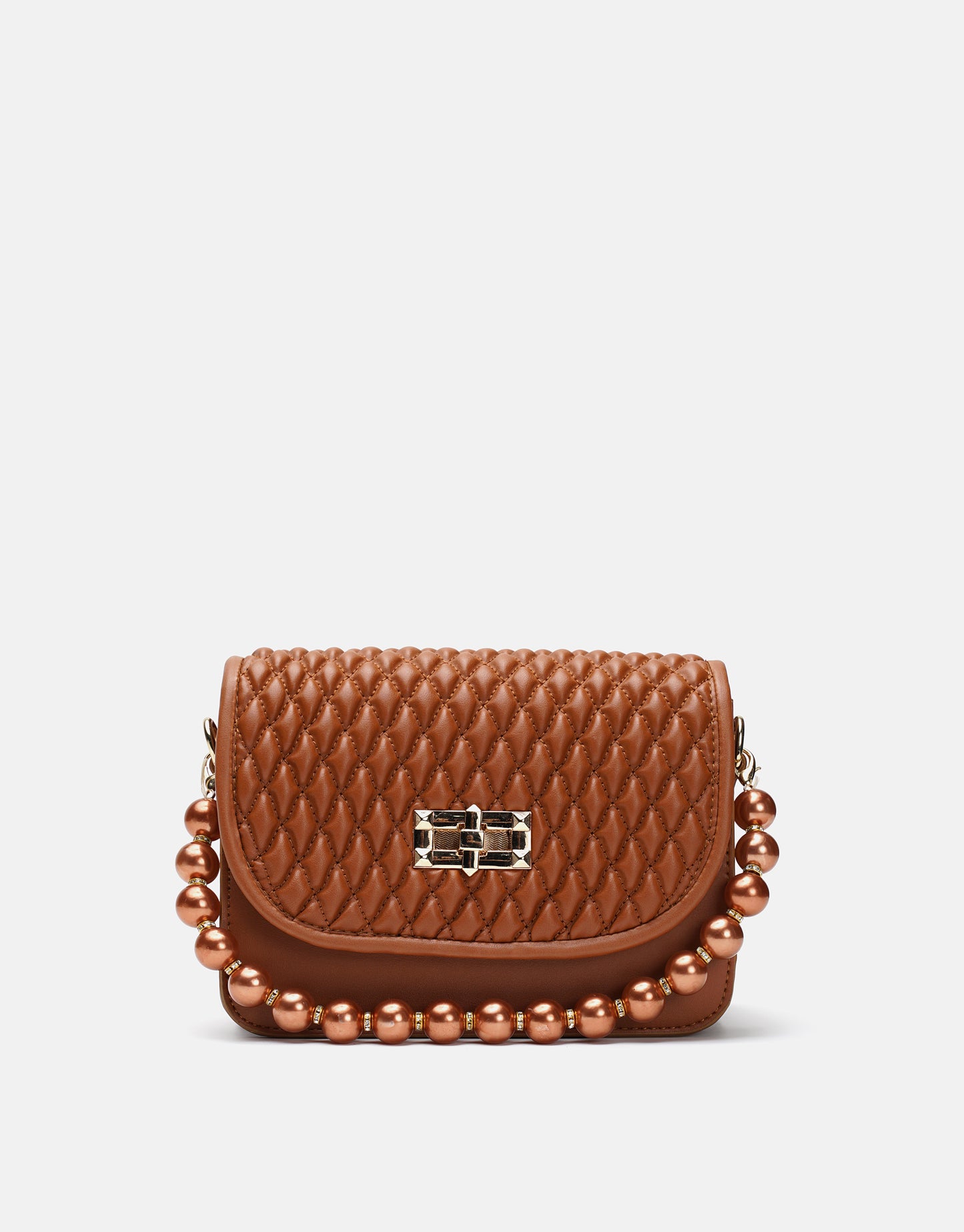 Wanda İnci Taneli Saplı Kapitone Kadın Çantası