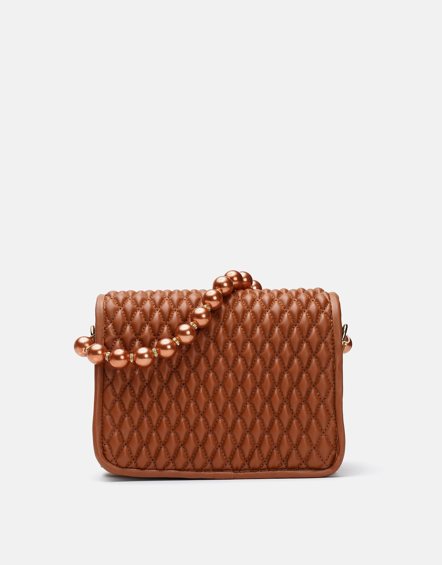 Wanda İnci Taneli Saplı Kapitone Kadın Çantası