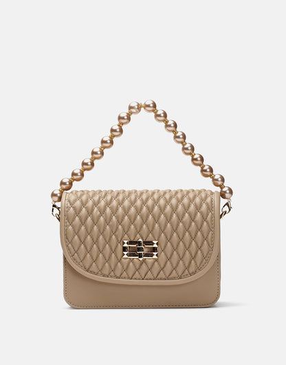 Wanda İnci Taneli Saplı Kapitone Kadın Çantası