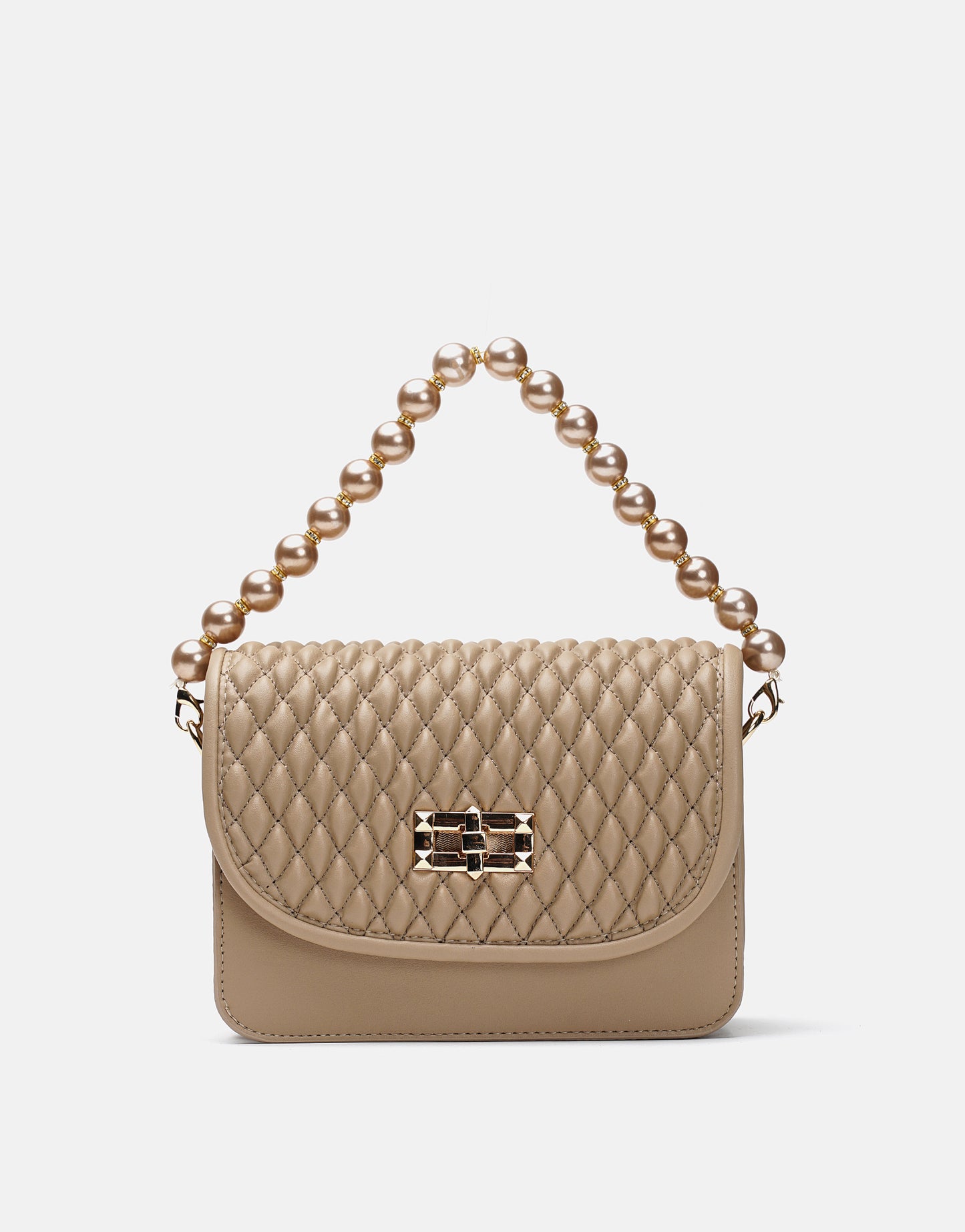 Wanda İnci Taneli Saplı Kapitone Kadın Çantası