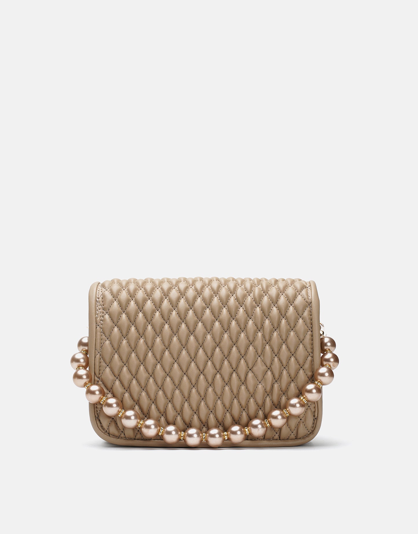 Wanda İnci Taneli Saplı Kapitone Kadın Çantası