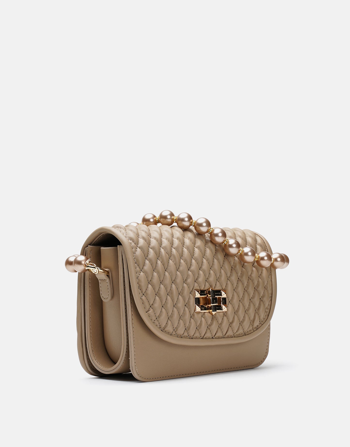 Wanda İnci Taneli Saplı Kapitone Kadın Çantası