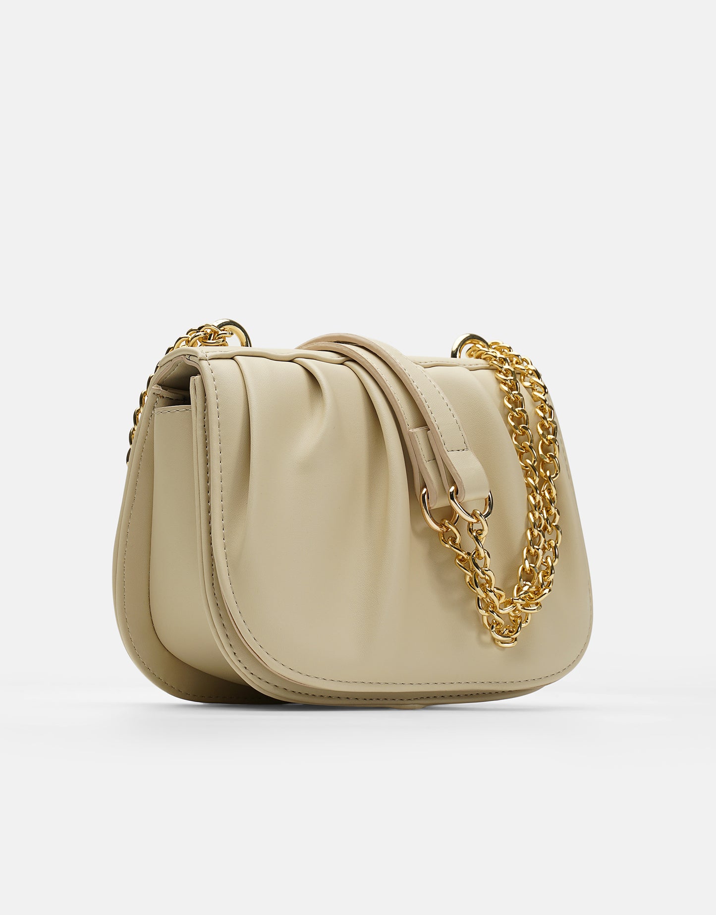 R1110 Katty Büzgülü Hatlara Sahip İnci Saplı Deri Kadın Çanta