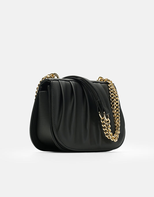 Katty Büzgülü Hatlara Sahip İnci Saplı Deri Kadın Çanta