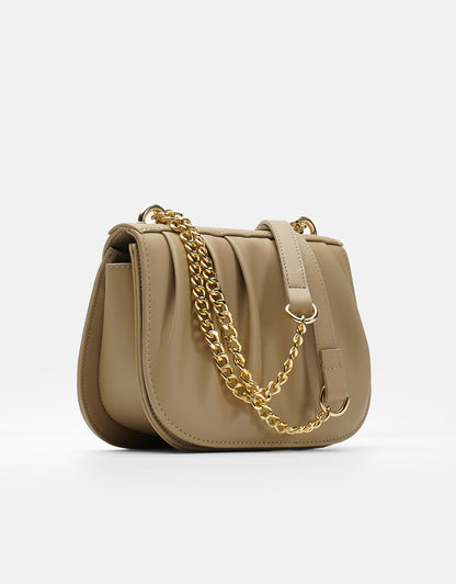 R1110 Katty Büzgülü Hatlara Sahip İnci Saplı Deri Kadın Çanta